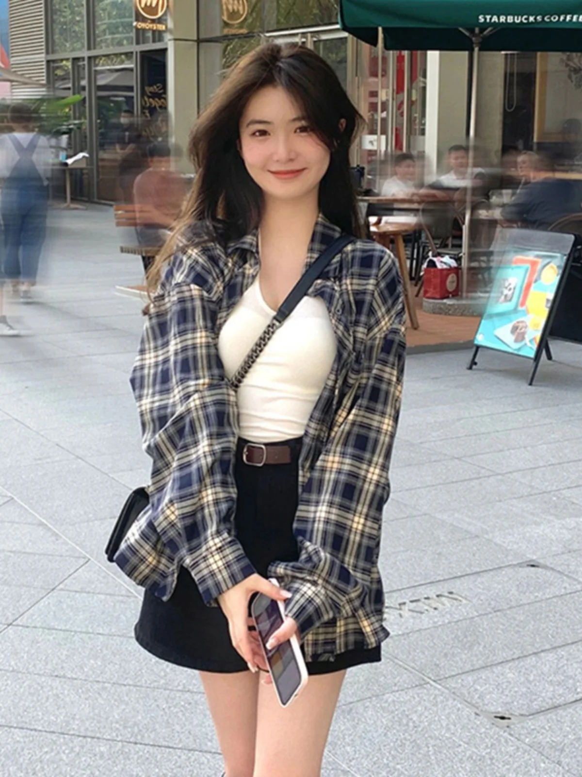 45 маленьких 50 см Power Wear клетчатые рубашки Верхняя одежда Ретро Американская