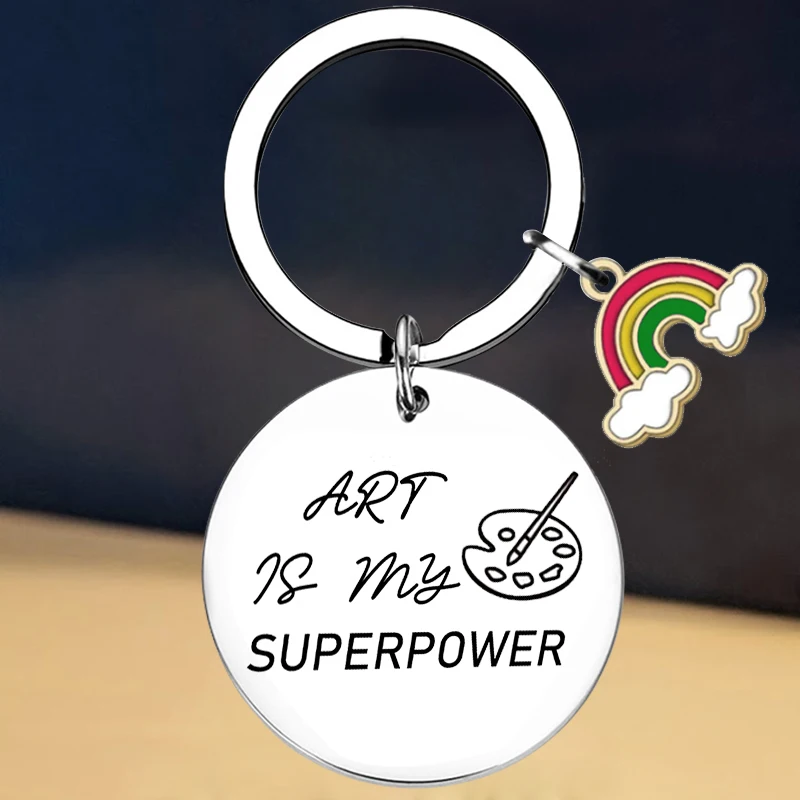 

New Art Teacher Keychain Art Student Graduation Gift Artist Painter Gift Key Ring Art Teacher Appreciation Gift