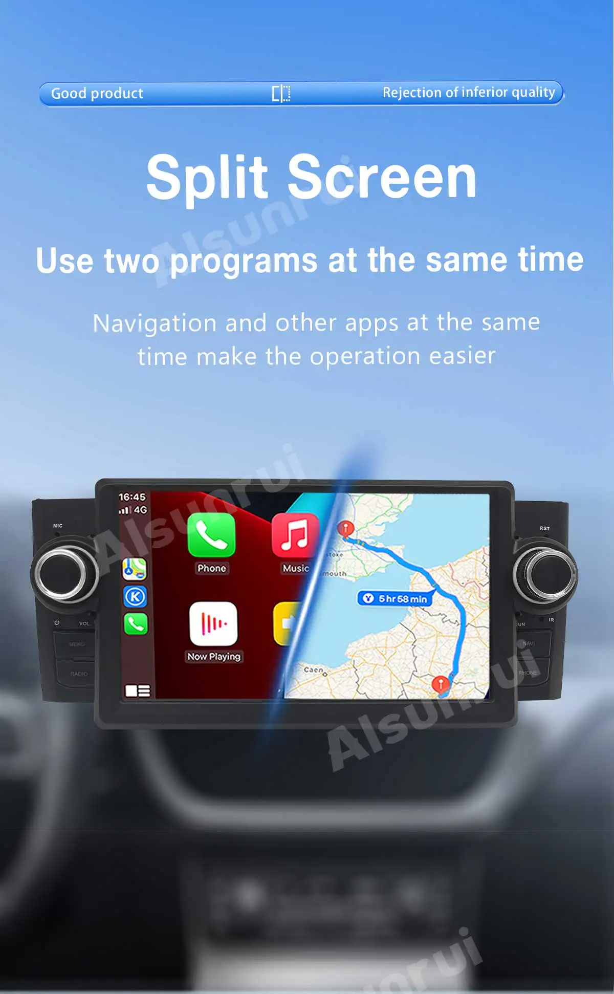Автомагнитола Carplay 2 din 4G Android 13 для Fiat Grande Punto Linea мультимедиа видео аудио