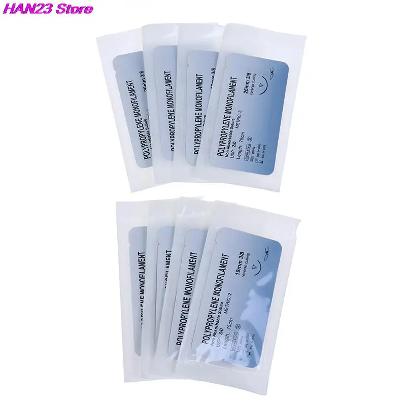 

12Pc Polypropylene Medical Needle Suture Monofilament Thread Suture Practice Kit