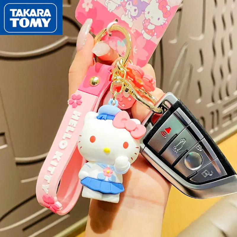 

TAKARA TOMY Hello Kitty Keychain Creative Pendant Silicone Car Bag Ornament Children's Toys