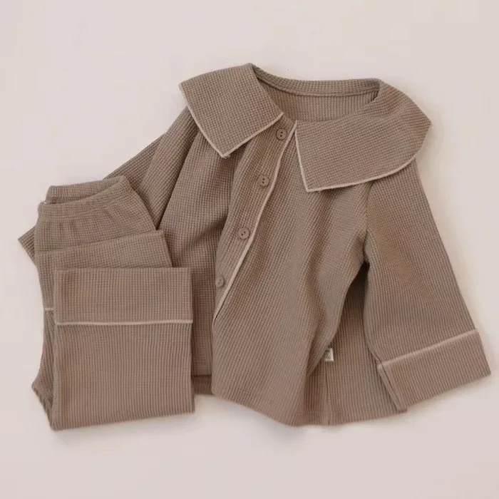 2022 Baby Clothing Set Children's Solid Color Long-sleeve Elastic Trousers Two Piece Suit Spring Boys Girls Pants Sets