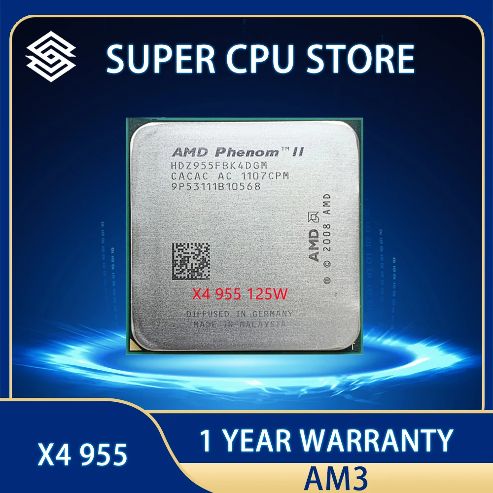Четырехъядерный процессор AMD Phenom II X4 955, 125 Вт, 3,2 ГГц, 125 Вт, HDZ955FBK4DGM / HDX955FBK4DGI/HDZ955FBK4DGI, разъем AM3