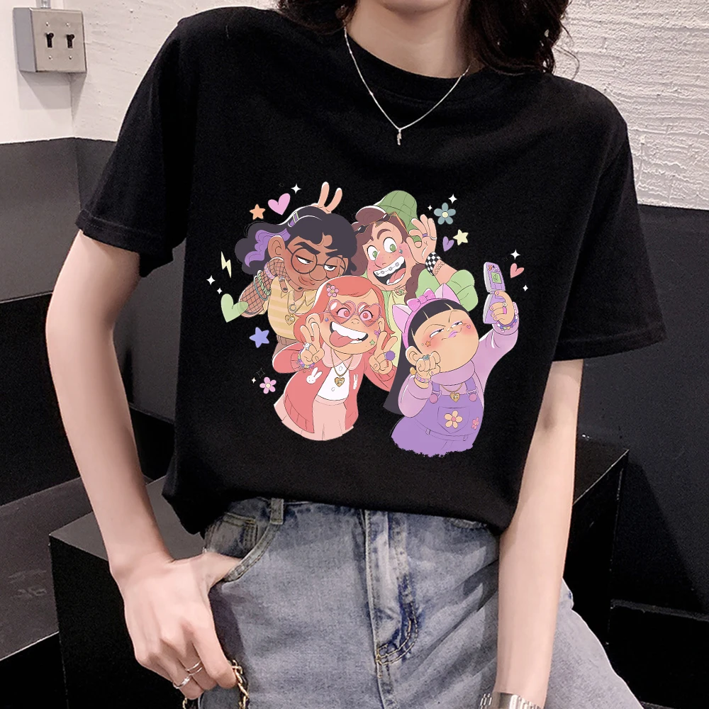 Женская летняя футболка с принтом из мультфильмов в стиле Харадзюку |