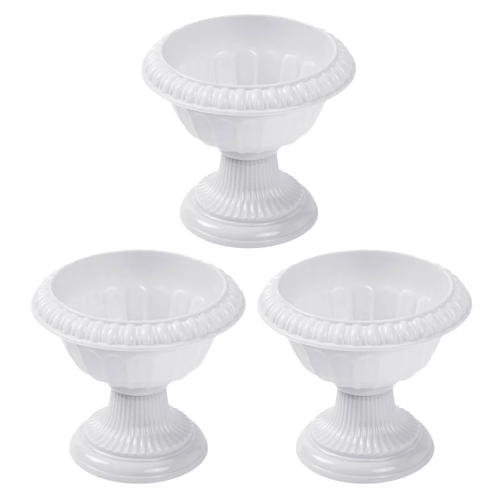 

3 Pcs Roman Basin Guidepost Vintage Wedding Decor Retro Container Potted Plastic Flowerpot