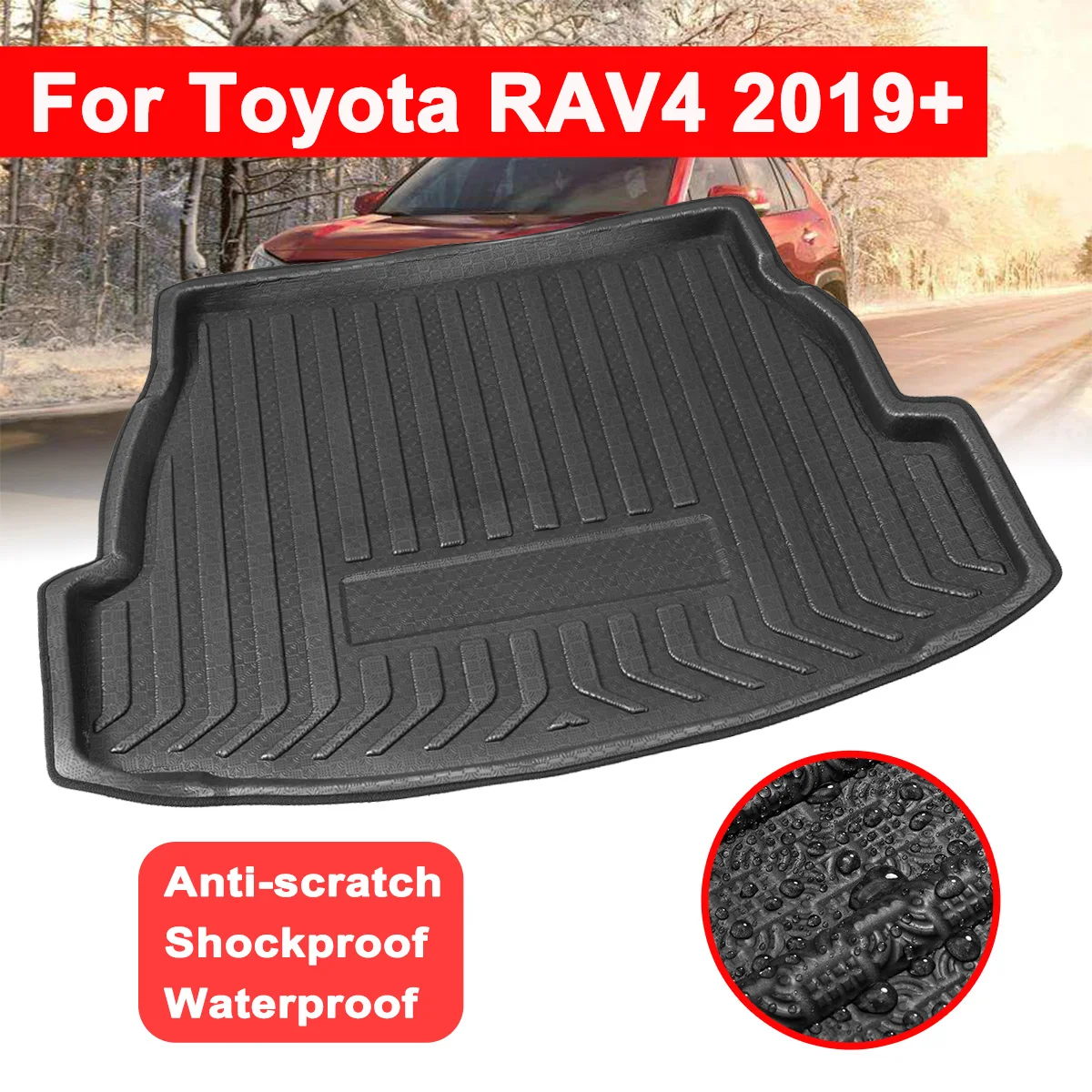 

Коврик для багажника Toyota RAV4 2019 +, напольный ковер, коврик для багажника автомобиля, подкладка для багажника, защита от грязи, сменные автомоб...
