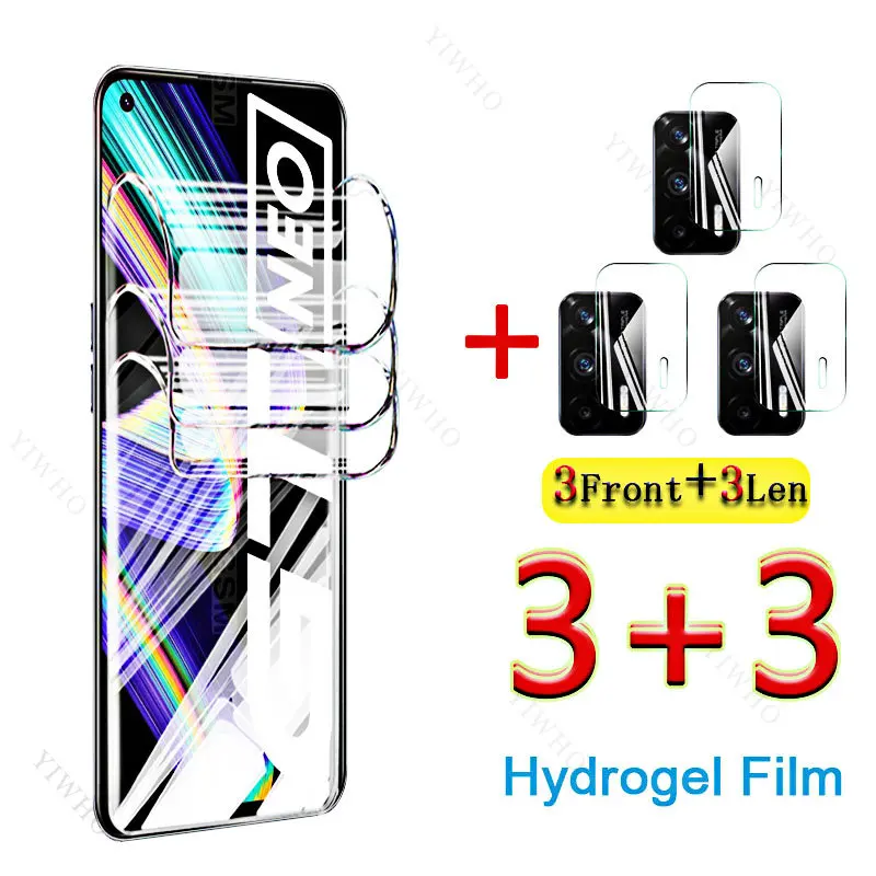 

6 в 1 прозрачная передняя Гидрогелевая пленка для Oppo Realme GT Neo Защита экрана для Realme RMX3031 GTNeo объектив камеры 6,43 дюймов HD защита