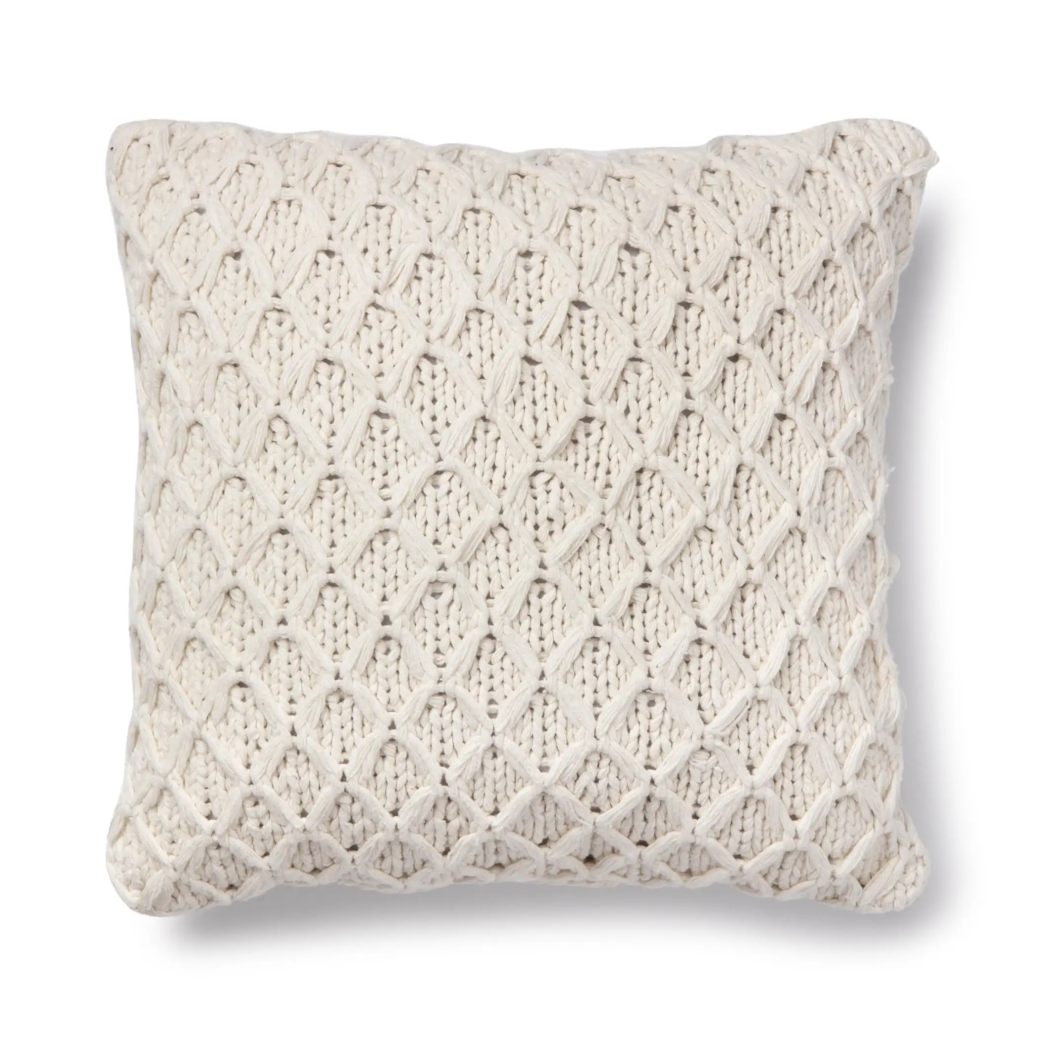 

Sweater Knit Decorative Square Throw Pillow, 18" x 18", Ivory, Single Pillow