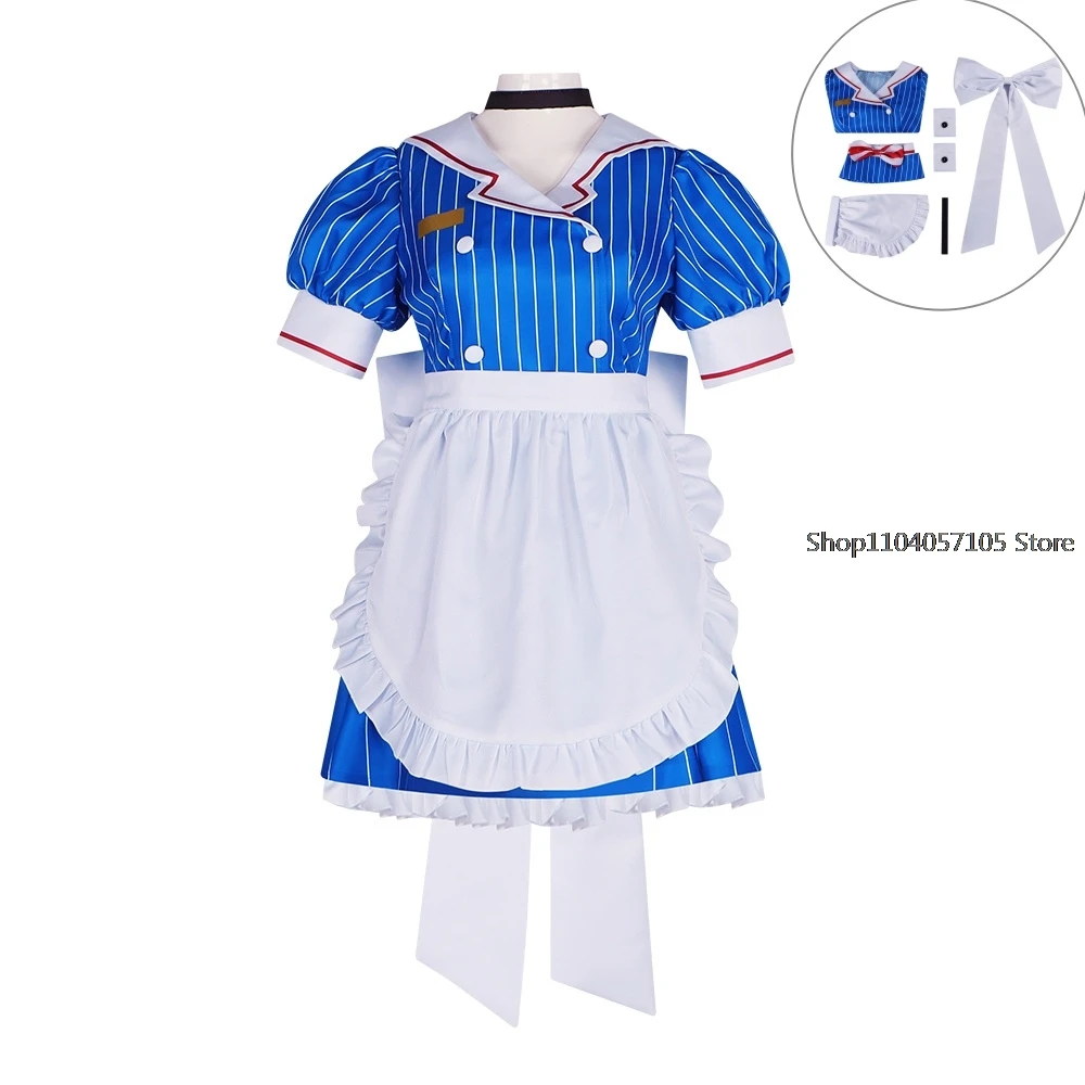 Мику костюмы для косплея аниме униформа-измельчитель женское полосатое платье