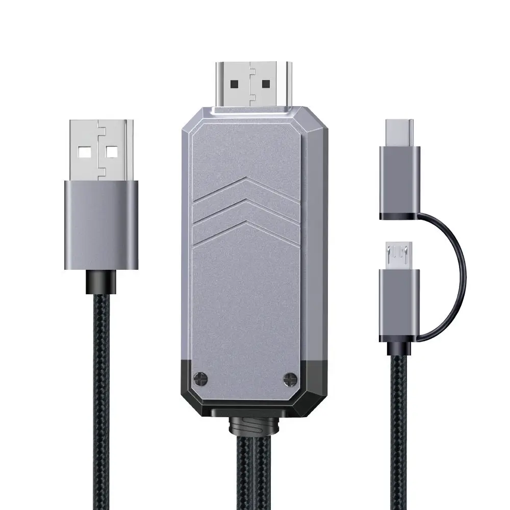 Зеркало для телефона Android 1080P Конвертер Micro USB Кабель типа C в HDMI Адаптер MHL