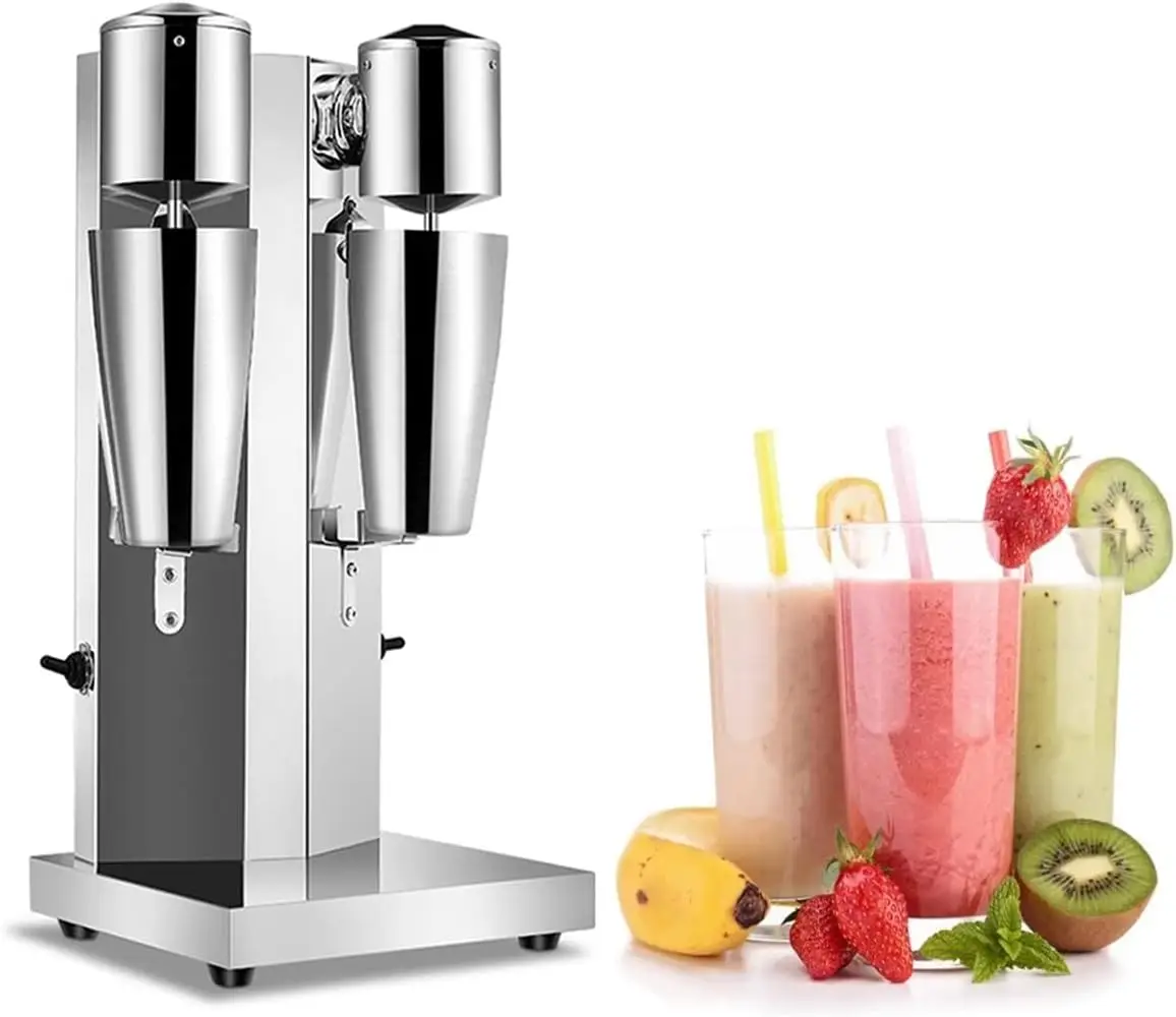 

Machine Commercial Milkshake Blender Milkshake Maker Machine Milk Shake Maker Mixer Double Drink Mixer Stainless Steel Two-Spe