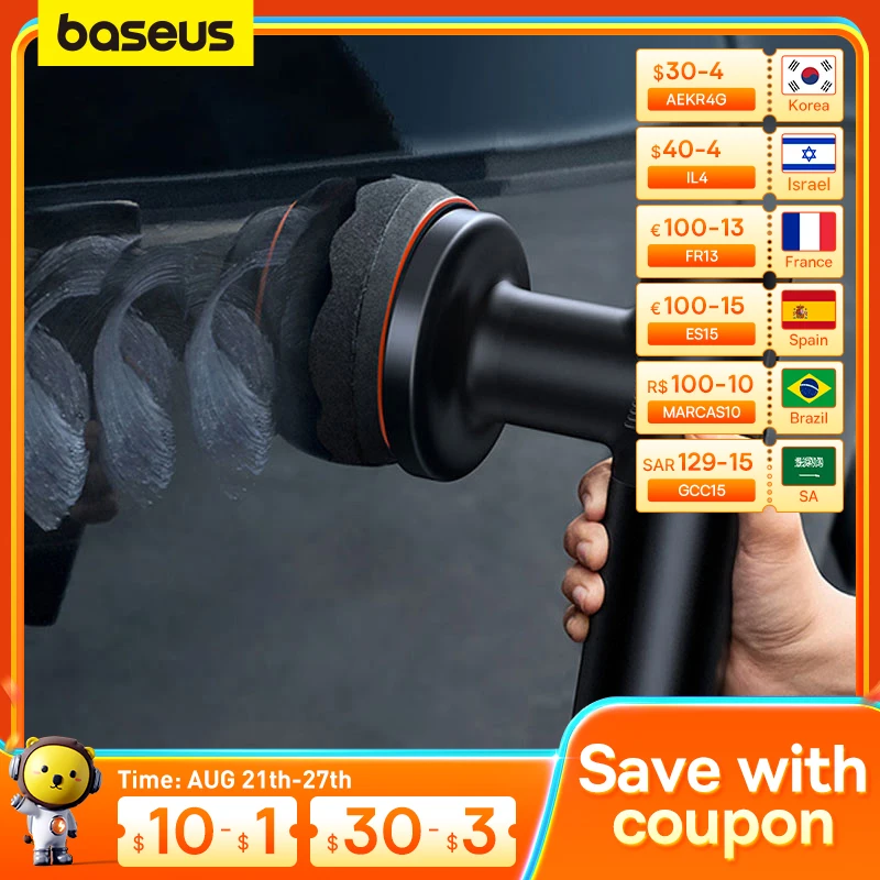 Baseus Electric Car Polishing Machine Wireless Car Polish Scratch Repair Tools Automotive Polisher Auto Wax Car Accessories