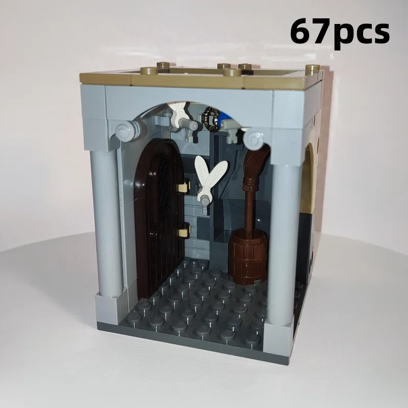 Фото Конструктор MOC: Классический британский пансионат, расширение, готический замок, величественная лестница, стадион, диорама, декор для рабочего стола для взрослых №2