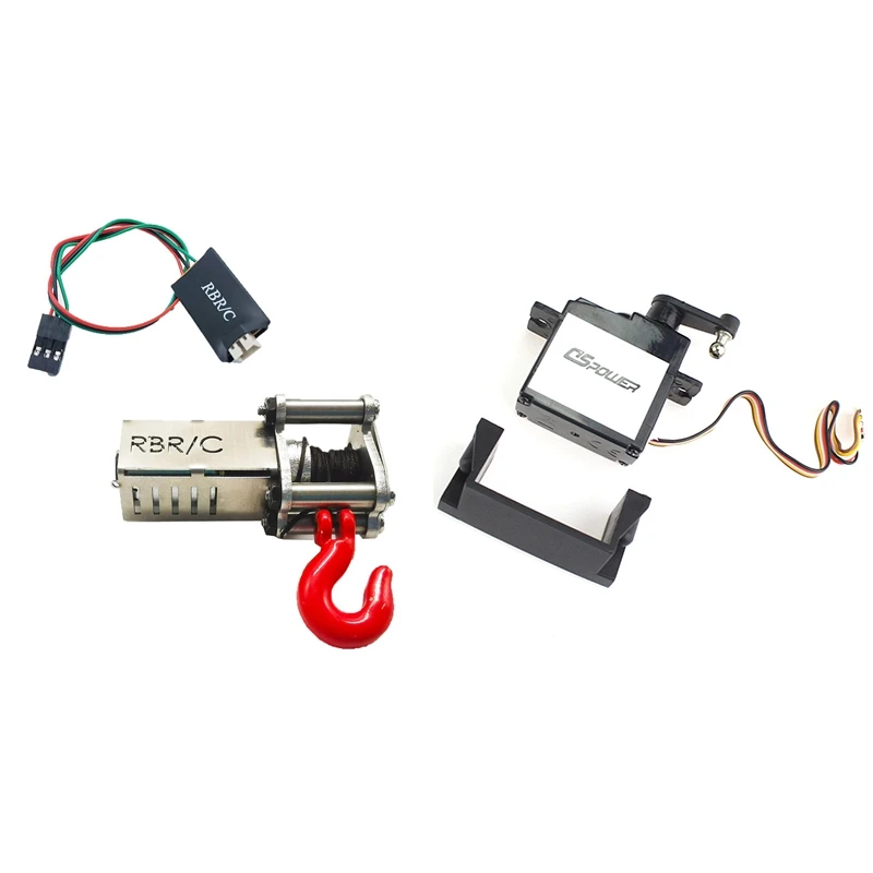 

Automatic Winch + 4CH Control Cable For 1/16 WPL MN90 With Upgrade 5 Wire Servo With Mount Base For WLTOYS 144001