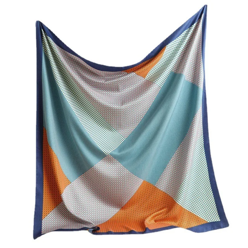 Модный Шелковый Квадратный Шарф 90 См Диагональная Женская Модель Простая