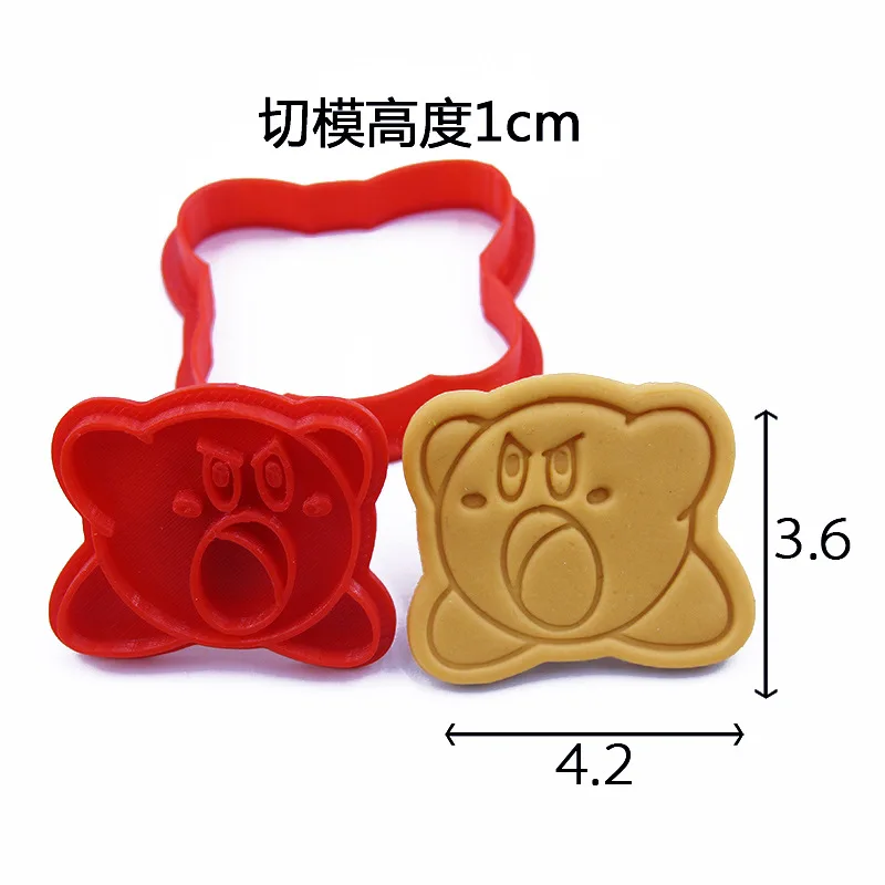 Розовая кавайная мультяшная силиконовая форма для печенья со звездами Kirby аниме