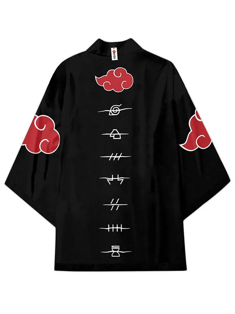 Кимоно с красными облаками из аниме Наруто Узумаки Акацуки рубашка хаори юката