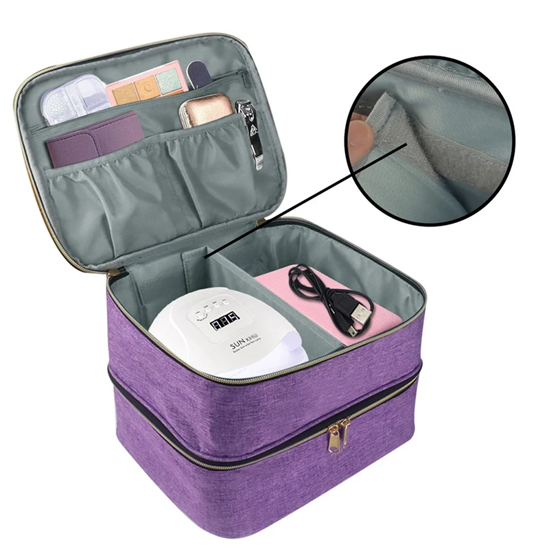 

Essential Oil Case 30 Bottles Nail Polish Storage Bag Portable Cosmetic Large Handbag Organizer Double Layer Design