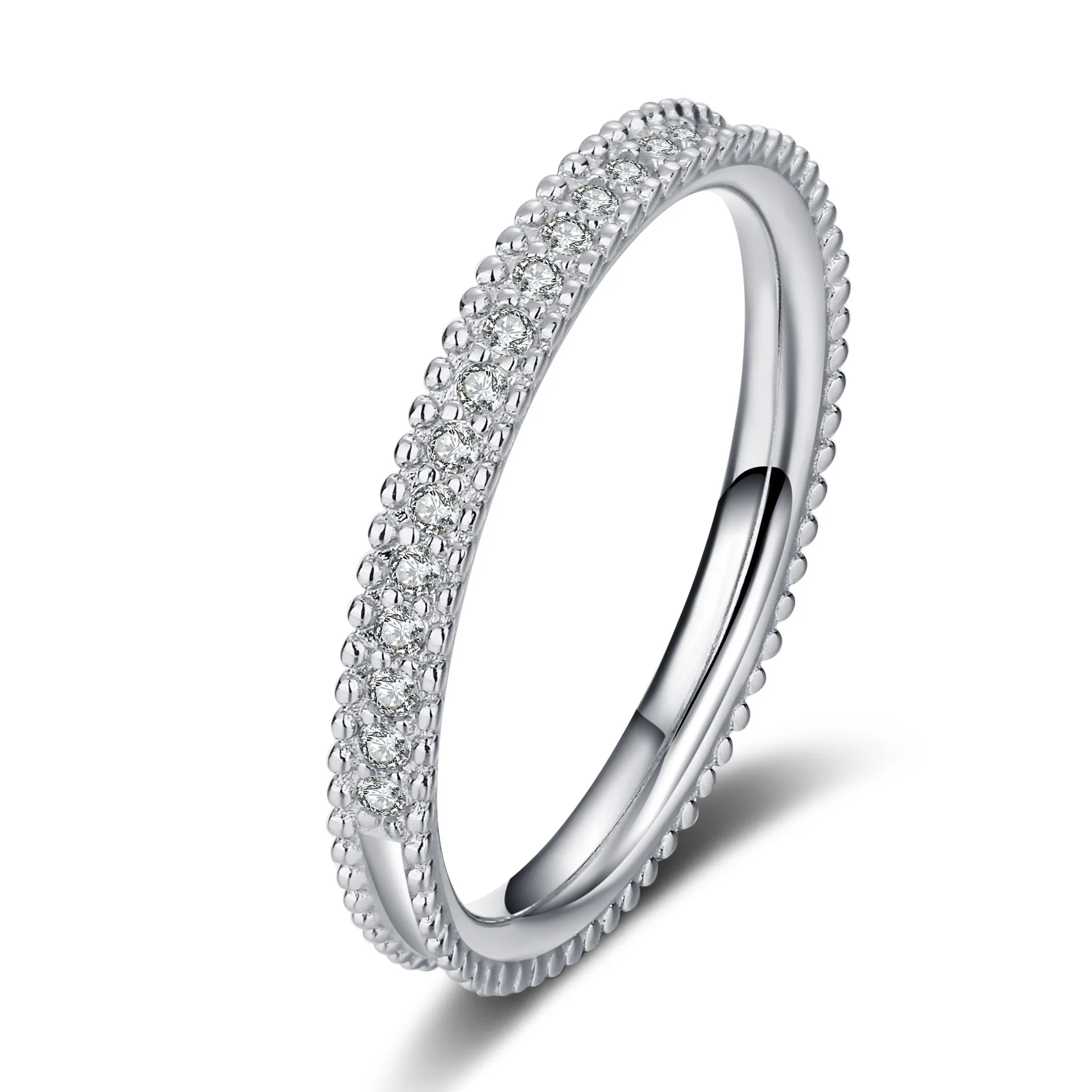 

XDY New Year's New 925 Sterling Silver Ring Women's Mosan Diamond Row Ring Millennium Circle