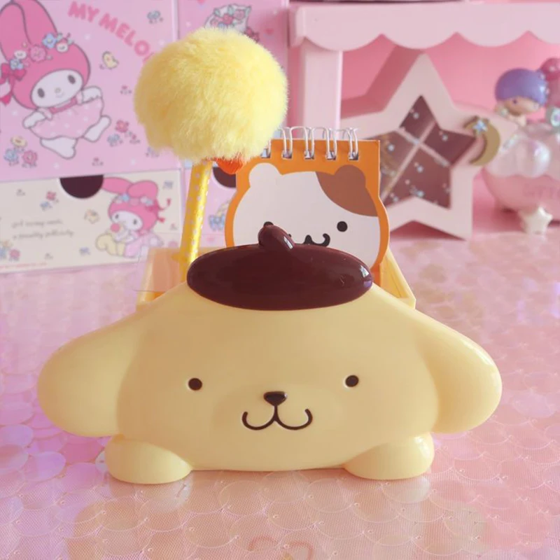 

Sanrio Kawaii My Melody Pom Pom Purin Creative Pen Holder Sweet Cute Cartoon Desktop Storage Box Decoration Toys for Girls