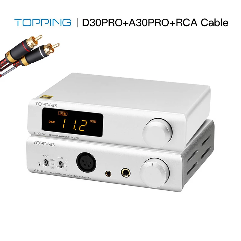 

TOPPING D30Pro USB DAC + TOPPING A30Pro Headphone Amplifier