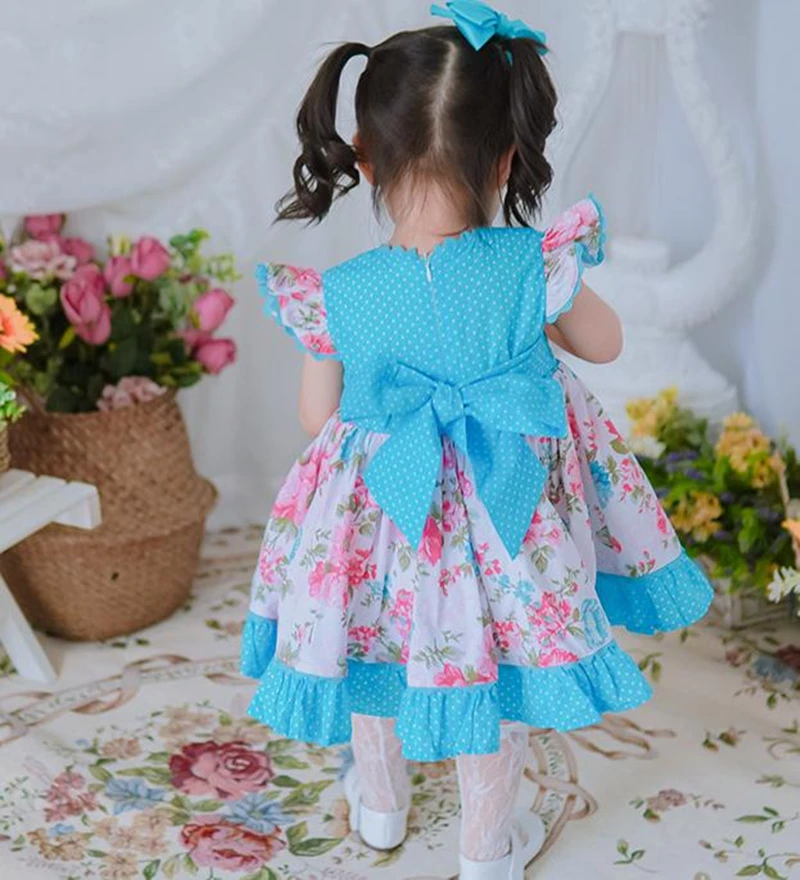 

Vintage Girls Floral Dresses Baby Spainsh Dress Boutique Children LL051