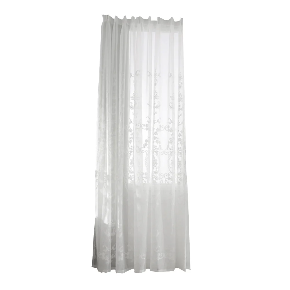 

Window Curtains Curtain Embroidery Tulle European Protection Privacy Sheer Drape Treatment Gauze Room Living Decorative Bedroom