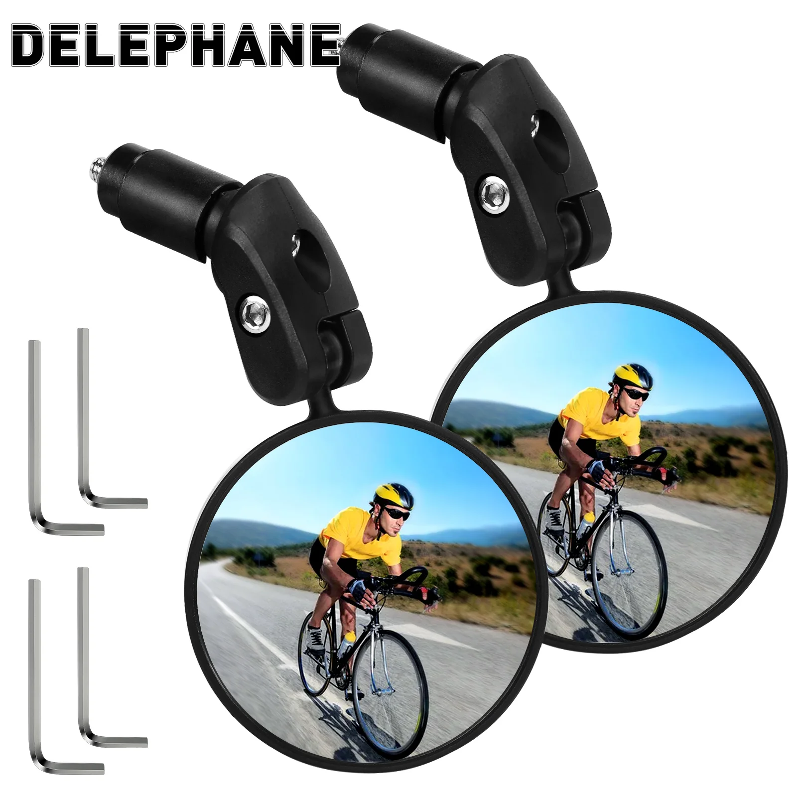 

Универсальное велосипедное зеркало заднего вида, регулируемое поворотное широкоугольное Велосипедное Зеркало заднего вида на руль, велос...
