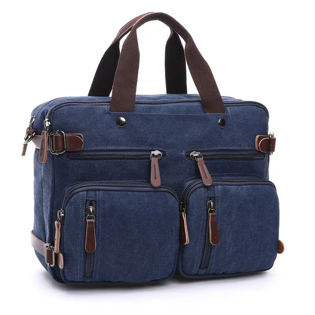 Сумка из холста и кожи Scione для мужчин, портфель, чемодан для путешествий, мессенджер, плечевой тот, рюкзак, большой, повседневный, бизнес, карман для ноутбука.
