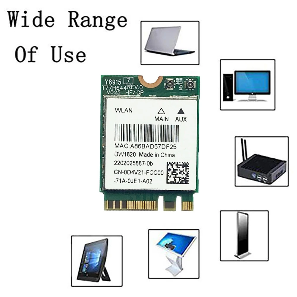 Беспроводная сетевая карта DW1820 QCNFA344A 2 4G + 5G Двухдиапазонная гигабитная Bluetooth 4 1 NGFF