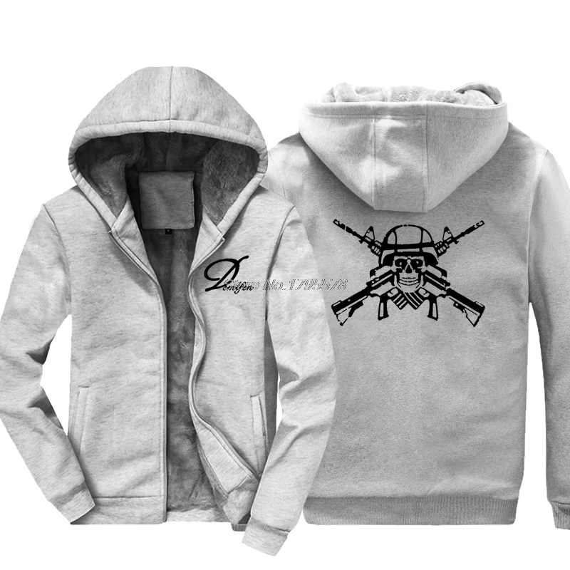 

Fashion Zipper Men Thicken Hoodie Tireur Crane Et Os En Croix, Hommes Joueur, Airsoft Ou Paintball Sweatshirt Hip Hop Jacket