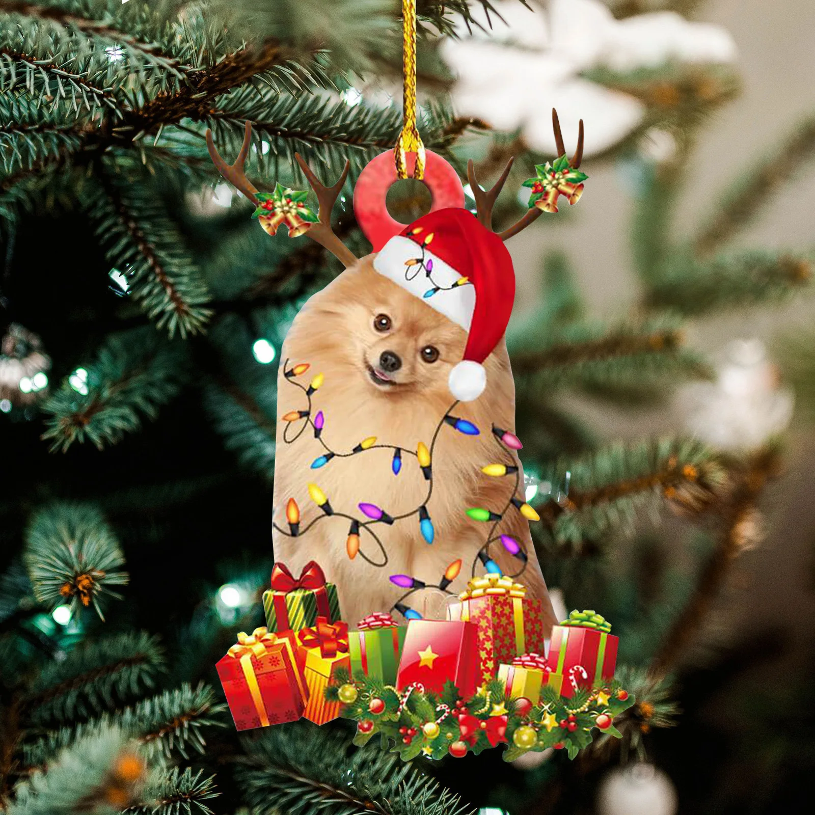 

Подвеска на рождественскую елку, милый щенок из смолы, акриловая собака, каплевидное украшение, новогодние празднивечерние принадлежности, украшение для комнаты, рождественский подарок, новинка