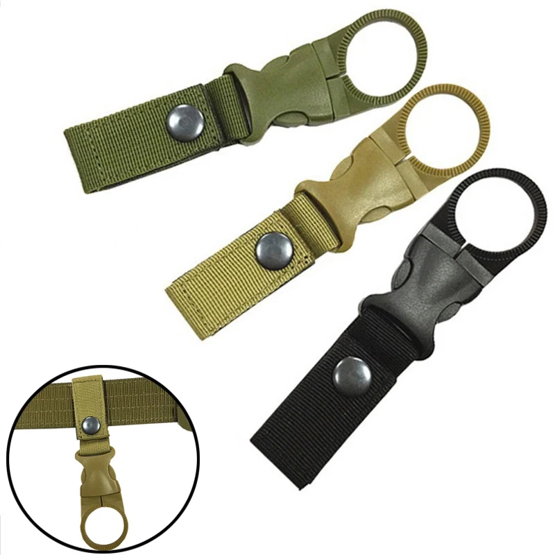 

Carabiner Outdoor Hike Water Bottle Buckle Holder Tool Molle Attach Webbing Backpack Hanger Hook Camp Clip Hang Clasp