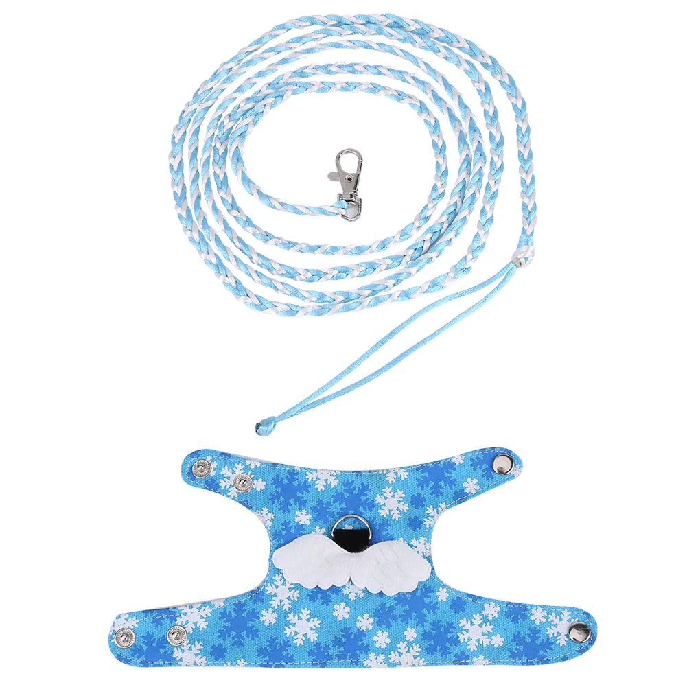 

Small Pet Squirrel Harness Cartoon Vest Clothes with Lead Leash (Light Blue)