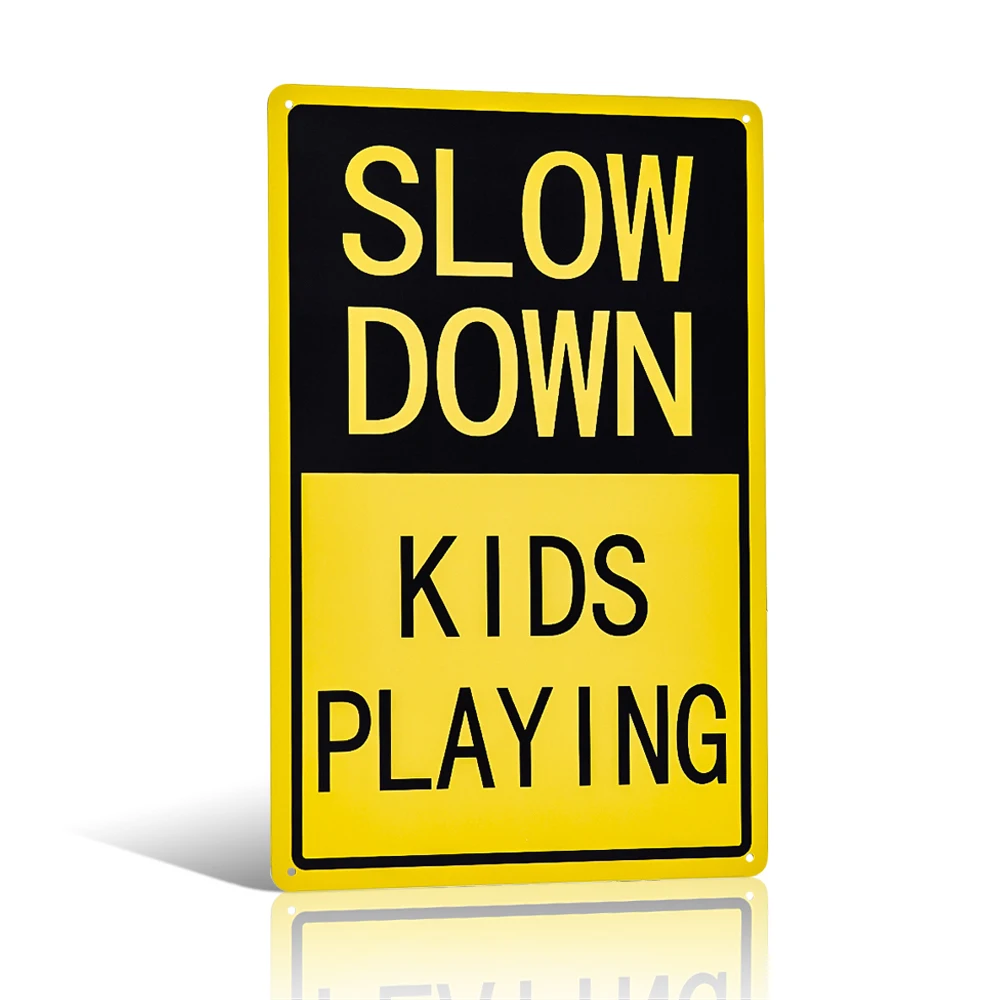 

Garage Poster Slow down kids playing Metal Tin Signs Plate Garage Pub Bar Home Wall Decor