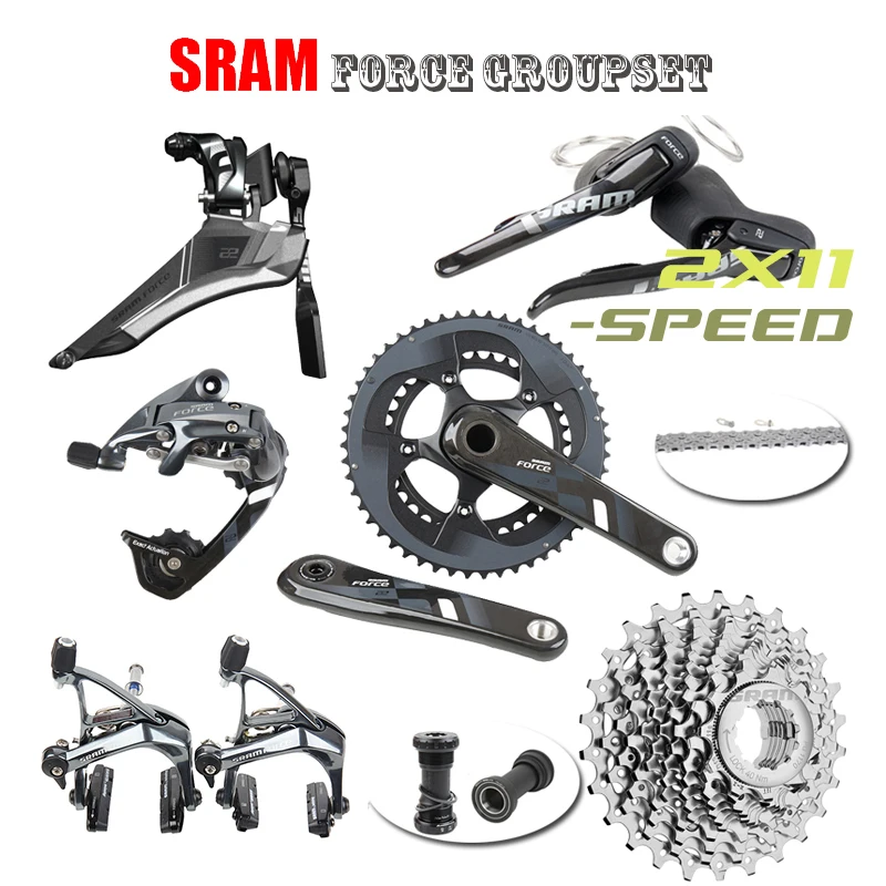 

SRAM Force 2x11 22 Speed 50 34 53 39T 170 172.5mm Road Bicycle Groupset Bike Kit Rear derailleur Cassette1170 Bottom GXP Rival