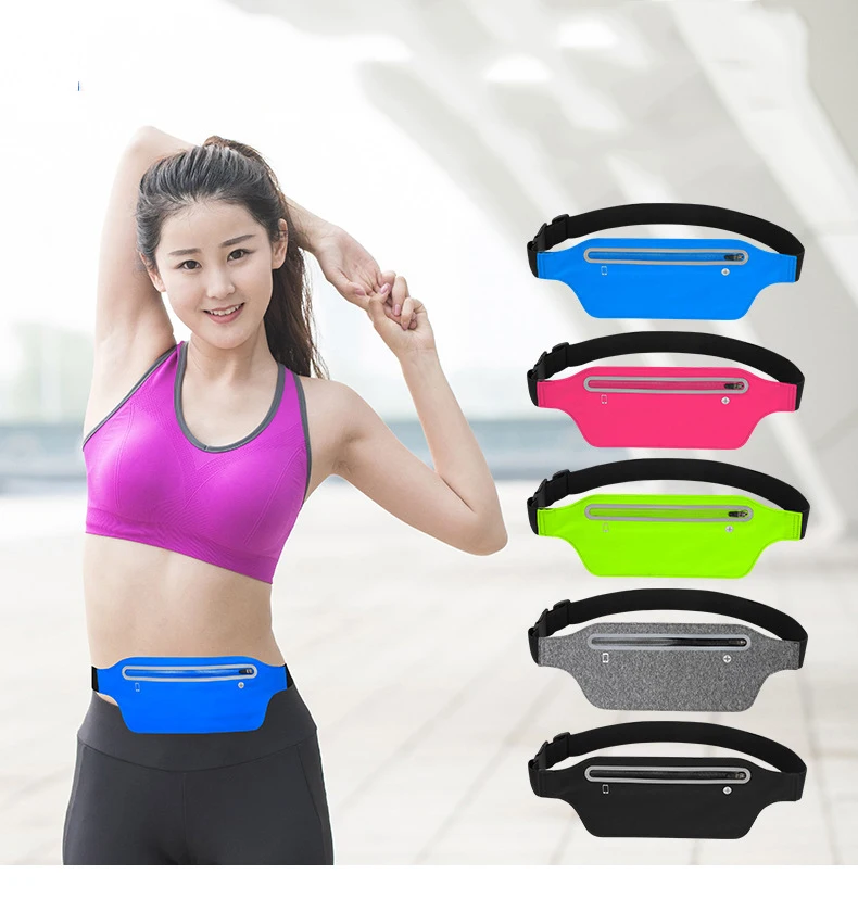 

Sport Running Waist Bag For Women Men Waterproof Comfortable Gym Fanny Bag Safty Reflective Tape Cycling Phone Case Running Belt