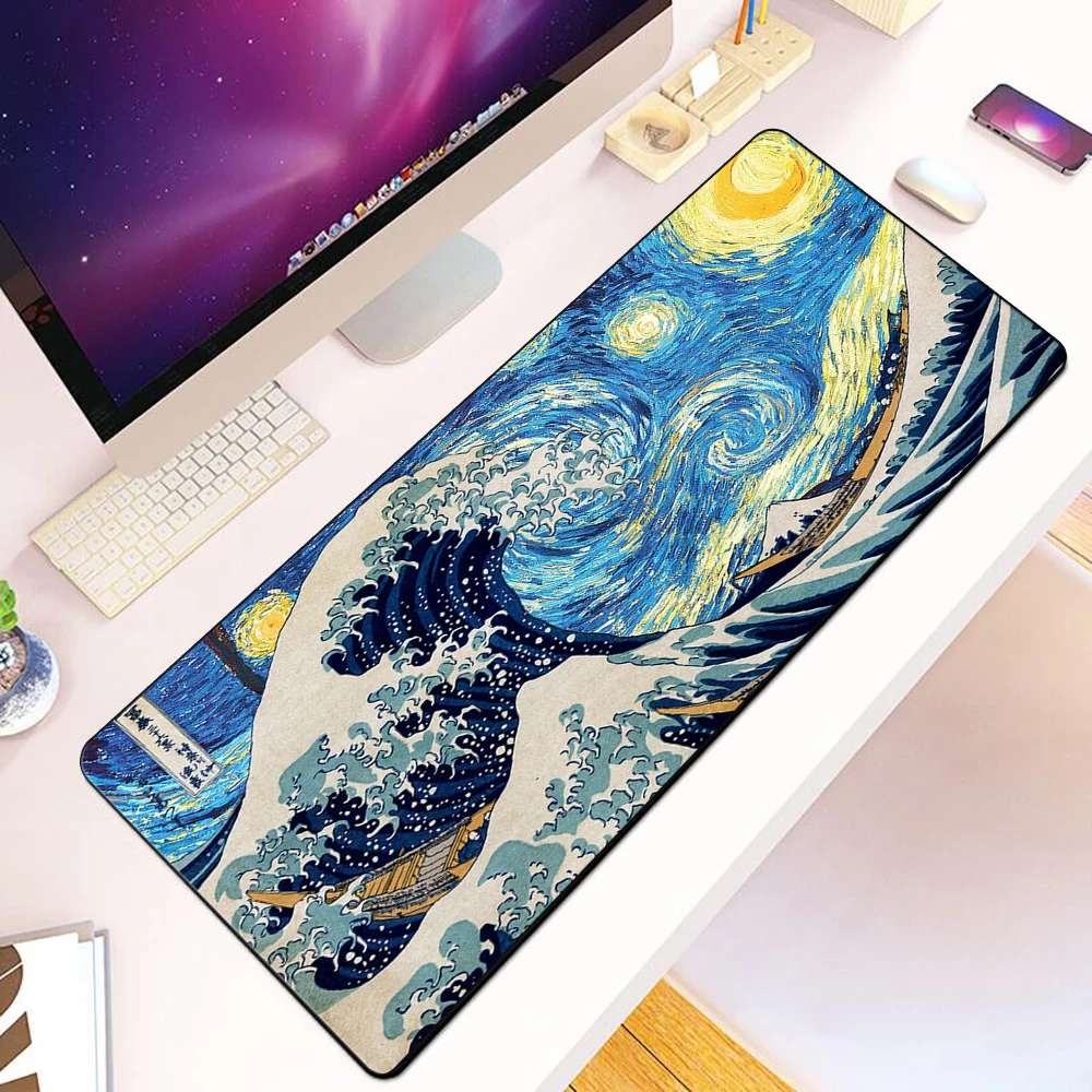 

Van Goghs Illustration Mousepad HD Printing Computer Gamers Locking Edge Non-slip Mouse Pad XXL90x40cm Keyboard PC Desk Pad
