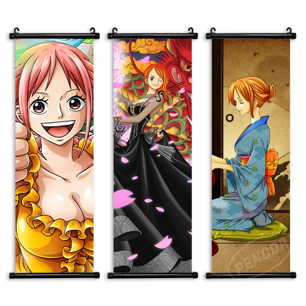 

Nami Canvas Scroll Paintings Wall Art Hanging Poster Home Decor HD Printed One Piece Pictures Living Room Anime Modular Artworks