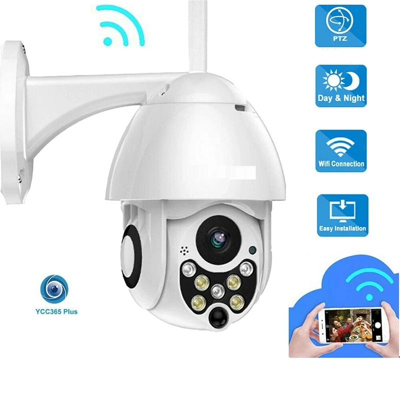 

YCC365 Plus WIFI Wireless Outdoor IP Camera Security Protection Speed Dome 1080P PTZ Pan Tilt 4X Digital Zoom Surveillance Cam