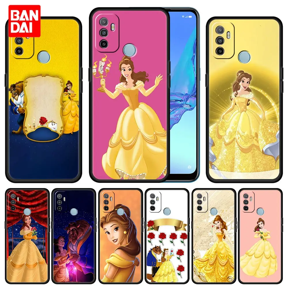 

Disney Belle Princess Case for Oppo A53 A52 A3s A5s A9 A15 A31 A54 A74 A93 A94 F19 Pro 4G 2020 Armor Cover Silicone Phone Black