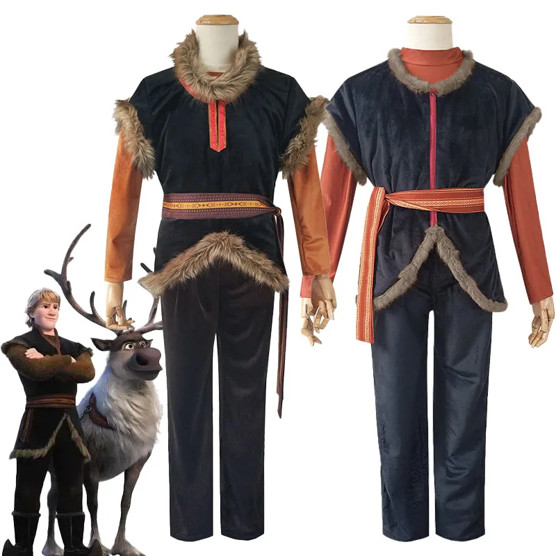 Костюм для косплея Холодное сердце II Kristoff взрослых и мужчин униформа выступлений