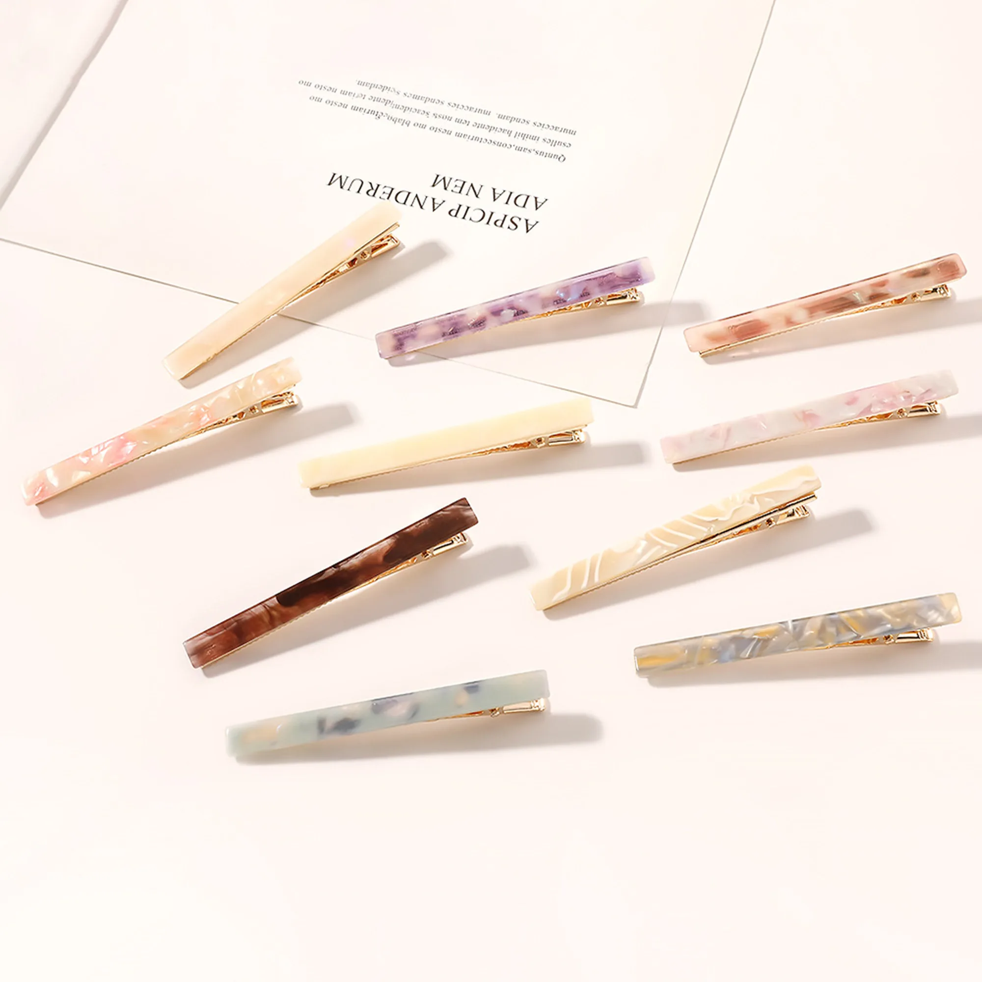 

5pcs/lot 8.5cm new acetate duck beak clip cute edge clip one word clip long clip diy hair accessories
