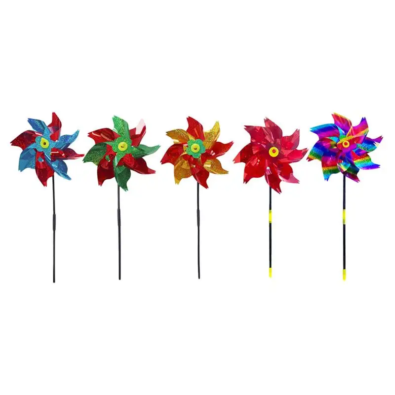 

5 Pcs Reflective Bird Repeller Windmill Bird Repeller Outdoor Bird Deterrent Tools Bird Scare Laser Garden Bird Driving Windmill