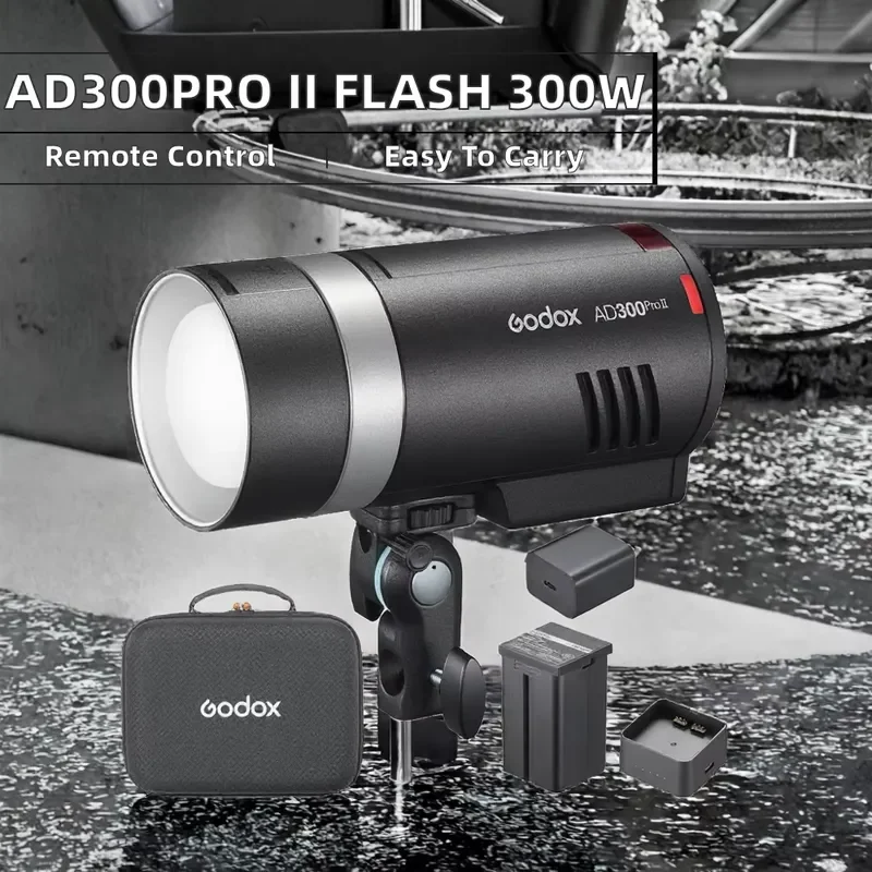 Фото AD300Pro II TTL HSS Уличная вспышка-студийный свет, профессиональная, 300 Вт, двухцветная, с функцией моделирования света, портативная №2