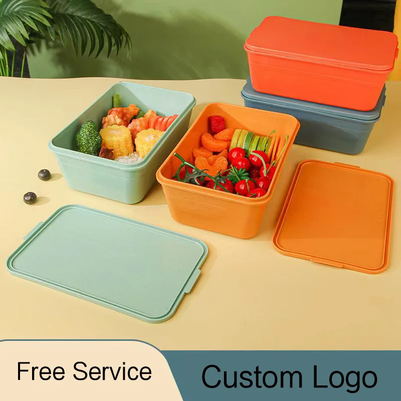 

custom logo Lunch box Fresh-keeping box Kitchen freezer box Plastic lunch box Insulated box anti-fall
