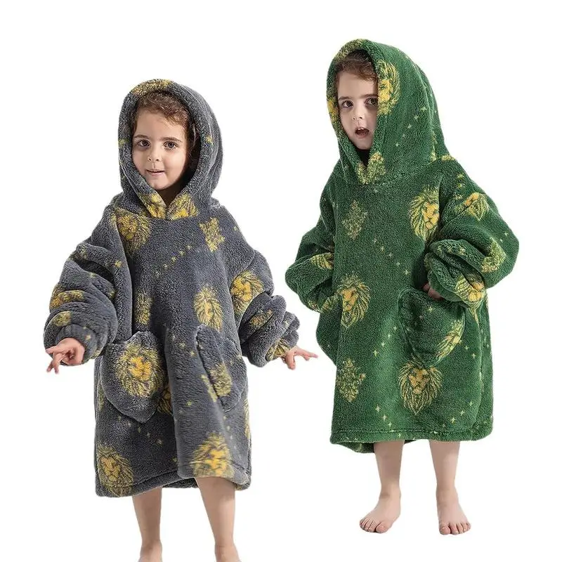 

Kids Oversized Blanket Hoodie Children Comfy Hoodie Blanket Fluffy Wearable Hooded Blanket With Pocket To Keep Warm For Sleeping