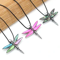 5pc natural shell abalone dragonfly pendant necklace for jewelry making exquisitediynecklace accessories charm gift party50x62mm