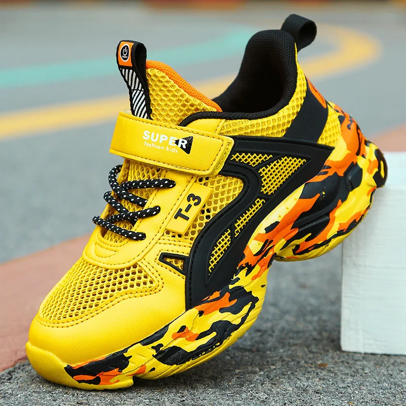 

Детские кроссовки для мальчиков, новинка 2021, осенняя сетчатая обувь, дышащие сетчатые Детские кроссовки с мягкой подошвой и переплетением