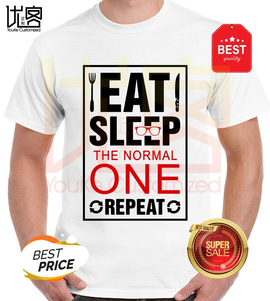 

new eat sleep klopp t-shirt men's women's 100% cotton short sleeves tops tee printed crewneck casual t-shirt